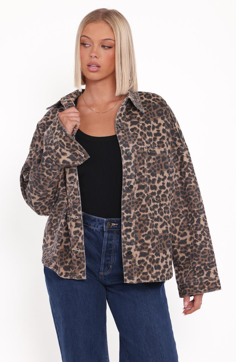 Petal & Pup Elias Leopard Print Denim Jacket, Alternate, color, Leopard