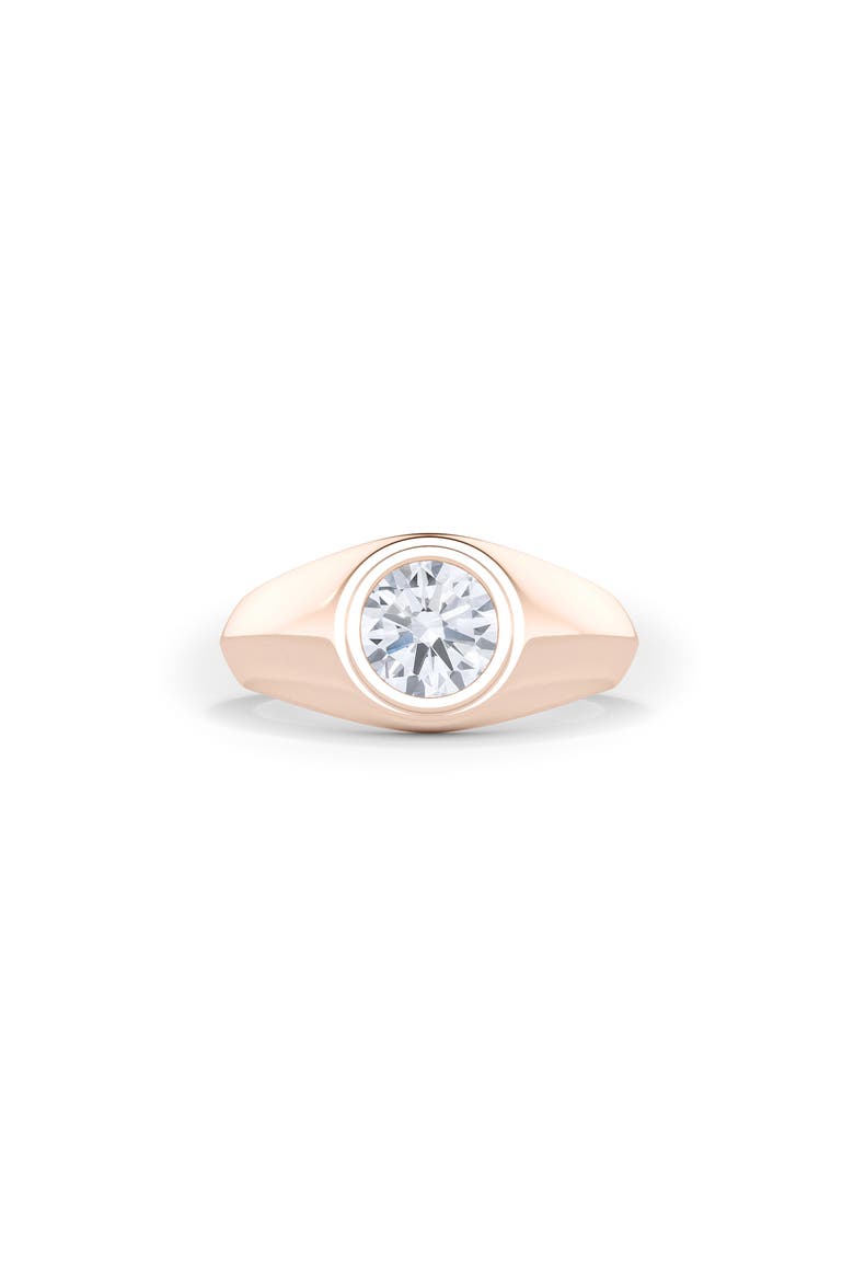 Men's Round Brilliant Lab Created Diamond Ring, Alternate, color, 18K ROSE GOLD