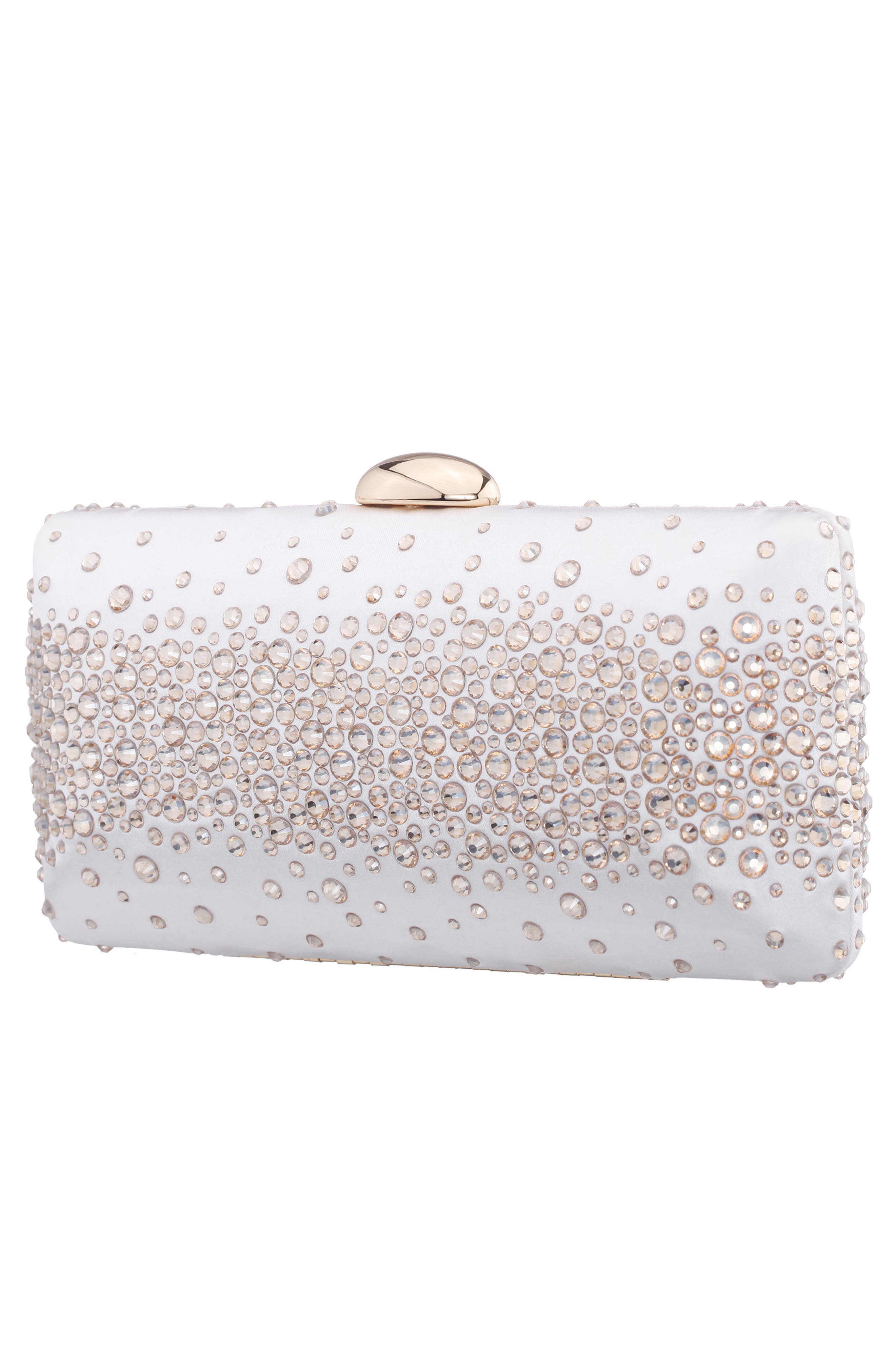 Nina Purity Frame Clutch, Alternate, color, Ivory