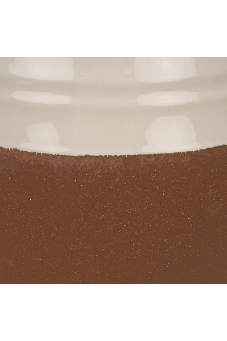 Tryna Large Beige w/ Matte Brown Ceramic Vase, Alternate, color, Brown