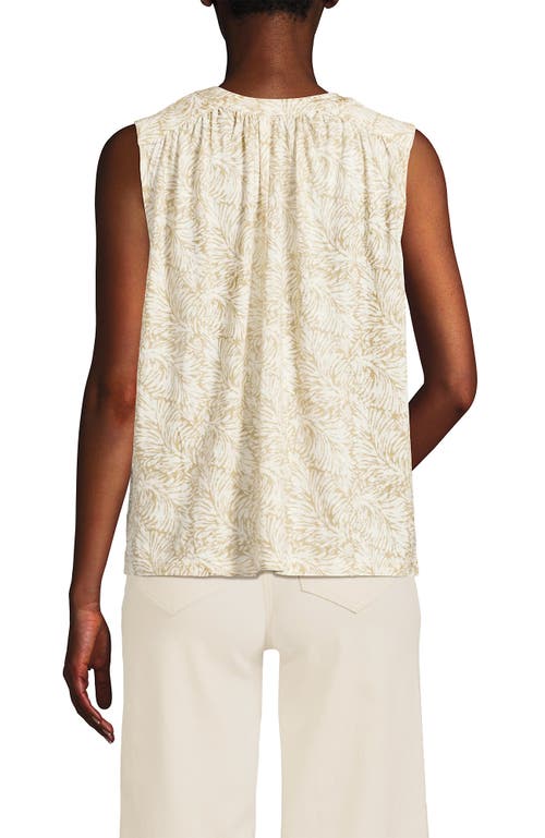 LANDS' END LANDS' END LINEN BLEND NOTCH NECK SWING TANK TOP