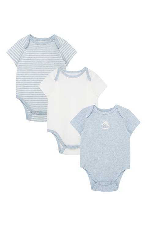 Kids' Blue Bear Assorted 3-Pack Cotton Bodysuits (Baby) (Nordstrom Exclusive)