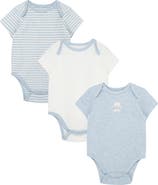 Little Me Kids' Blue Bear Assorted 3-Pack Cotton Bodysuits