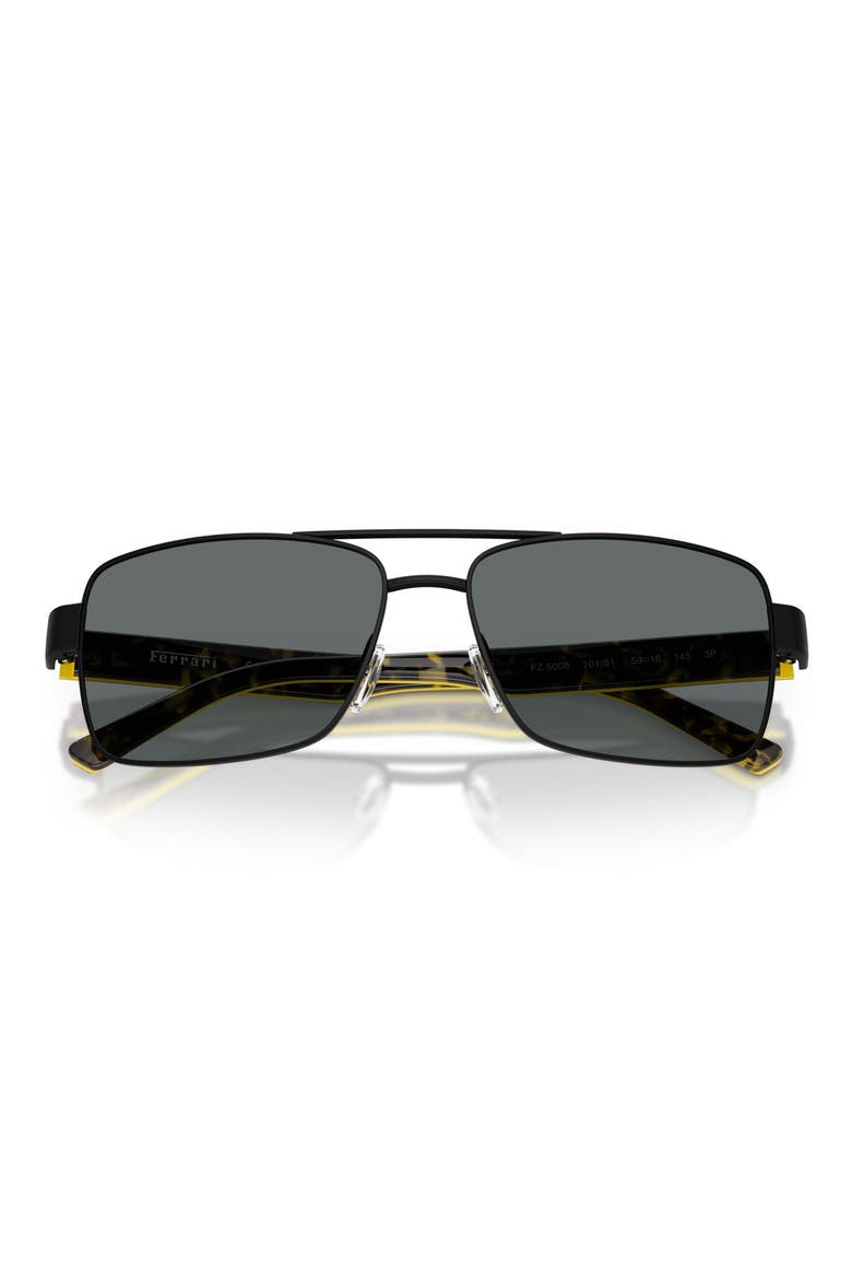 59mm Polarized Rectangular Sunglasses, Alternate, color, BLACK MATTE / POLAR DARK GREY