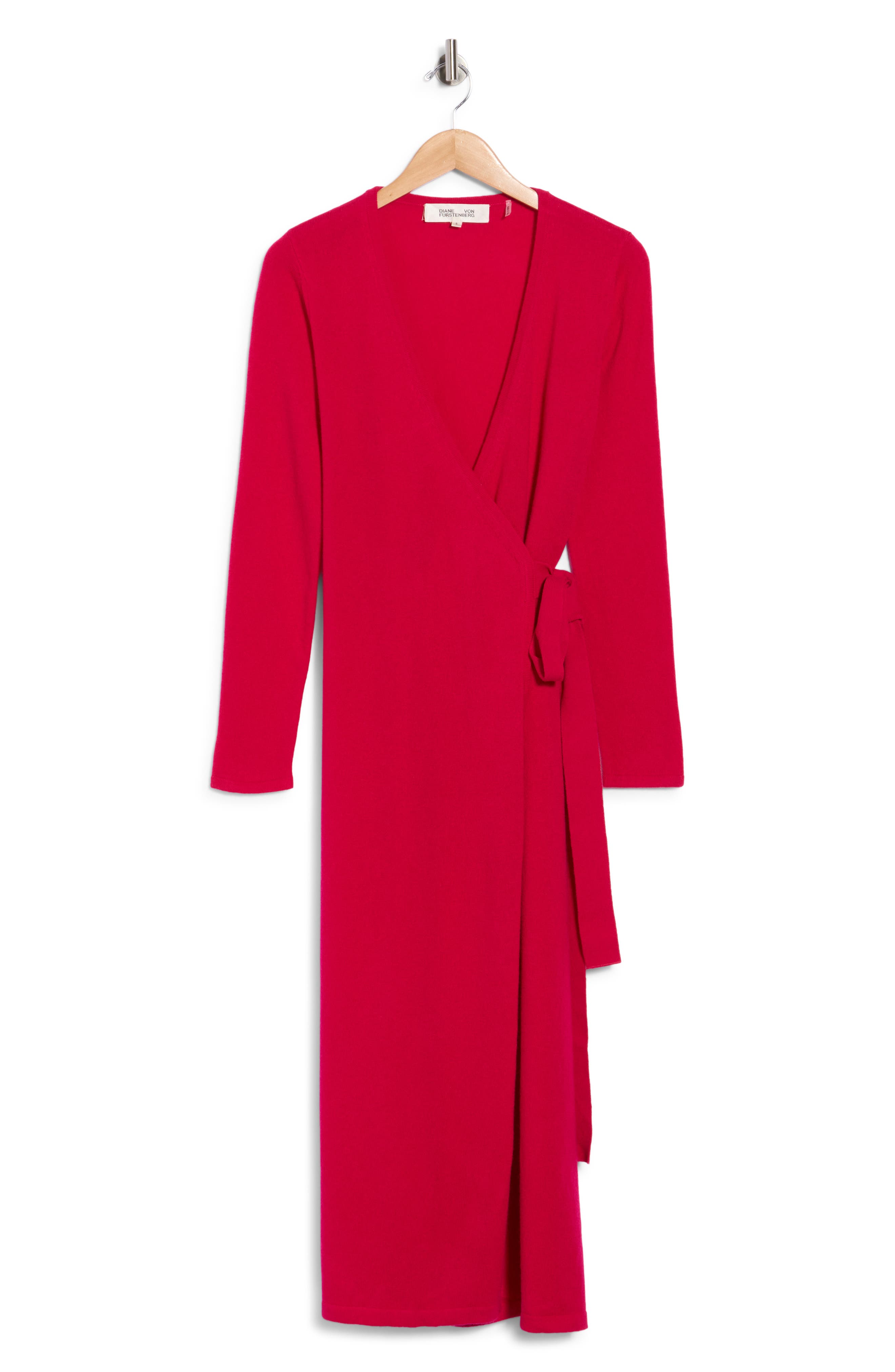 Astrid Long Sleeve Wool & Cashmere Wrap Sweater Dress