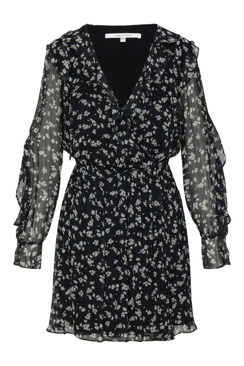 Ditsy Floral Dress, Alternate, color, Black Multi