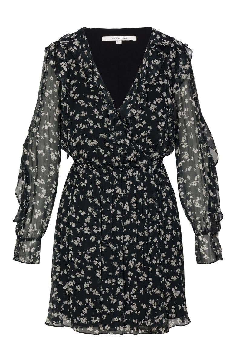 Rebecca Taylor Ditsy Floral Dress, Alternate, color, Black Multi