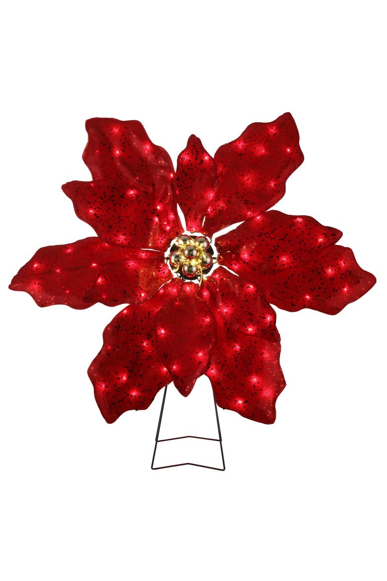 35 in. Outdoor Twinkling LED Poinsettia, Main, color, Multicolor