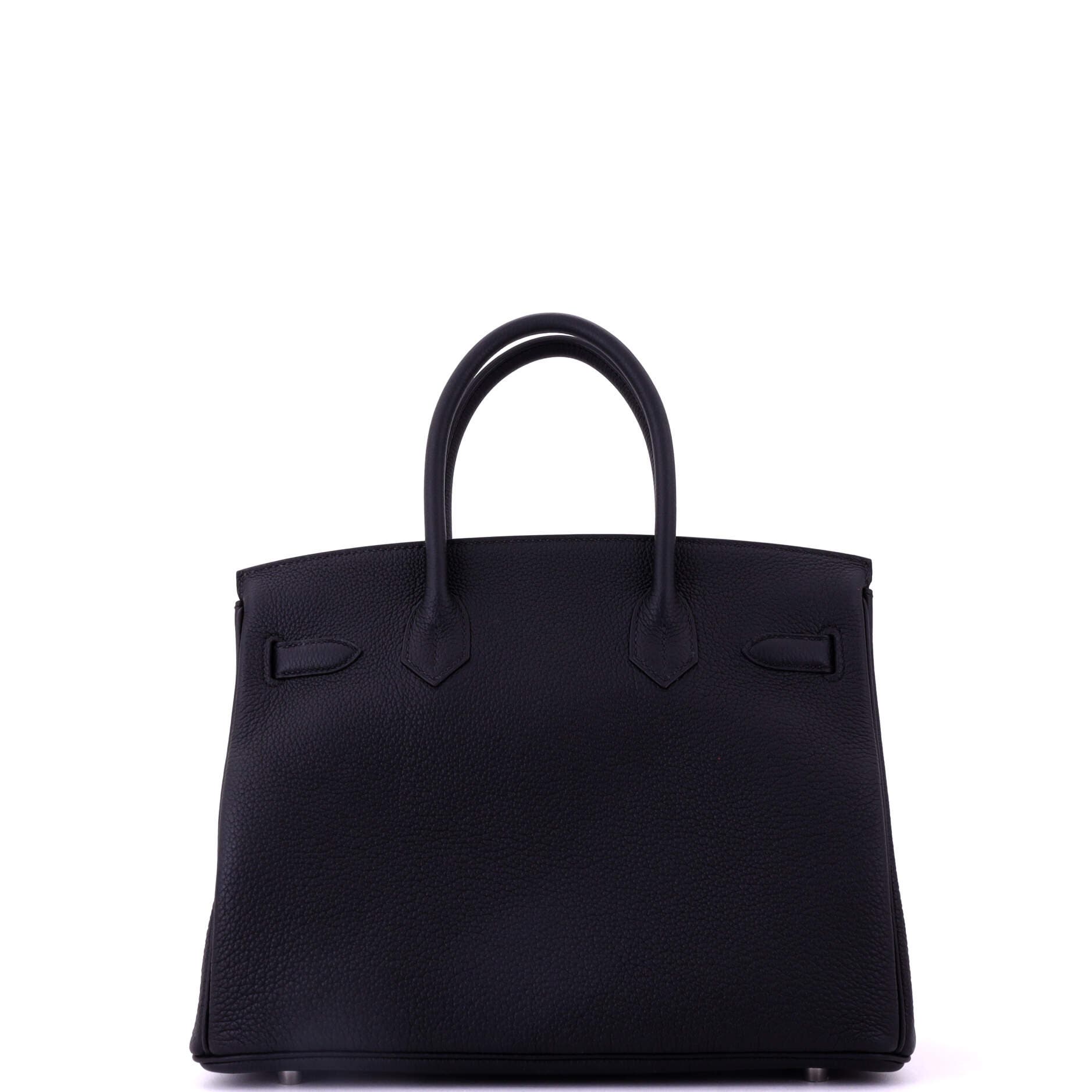 Pre-Owned Hermes Birkin Handbag Black Togo with Brushed Palladium Hardware 30, Alternate, color, Noir