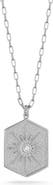 SPHERA MILANO Cubic Zirconia Starburst Medallion Pendant Necklace