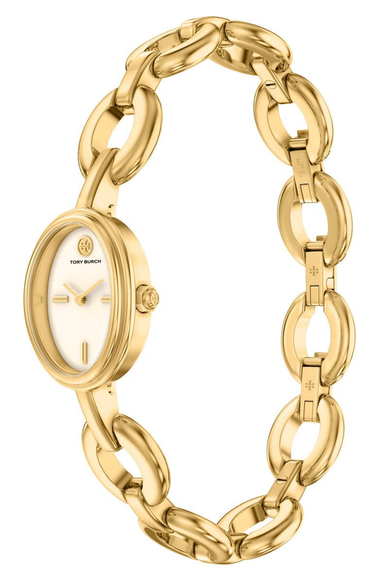Tory Burch The Small Oval Watch Gift Set, 18mm x 23mm, Alternate, color, Gold / Black