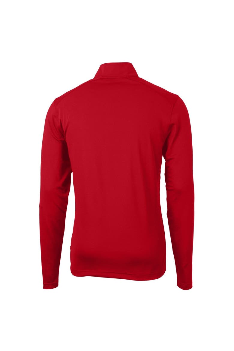 Men's Cutter & Buck  Red Toronto Blue Jays Virtue Eco Pique Recycled Quarter-Zip Pullover Top, Alternate, color, Red