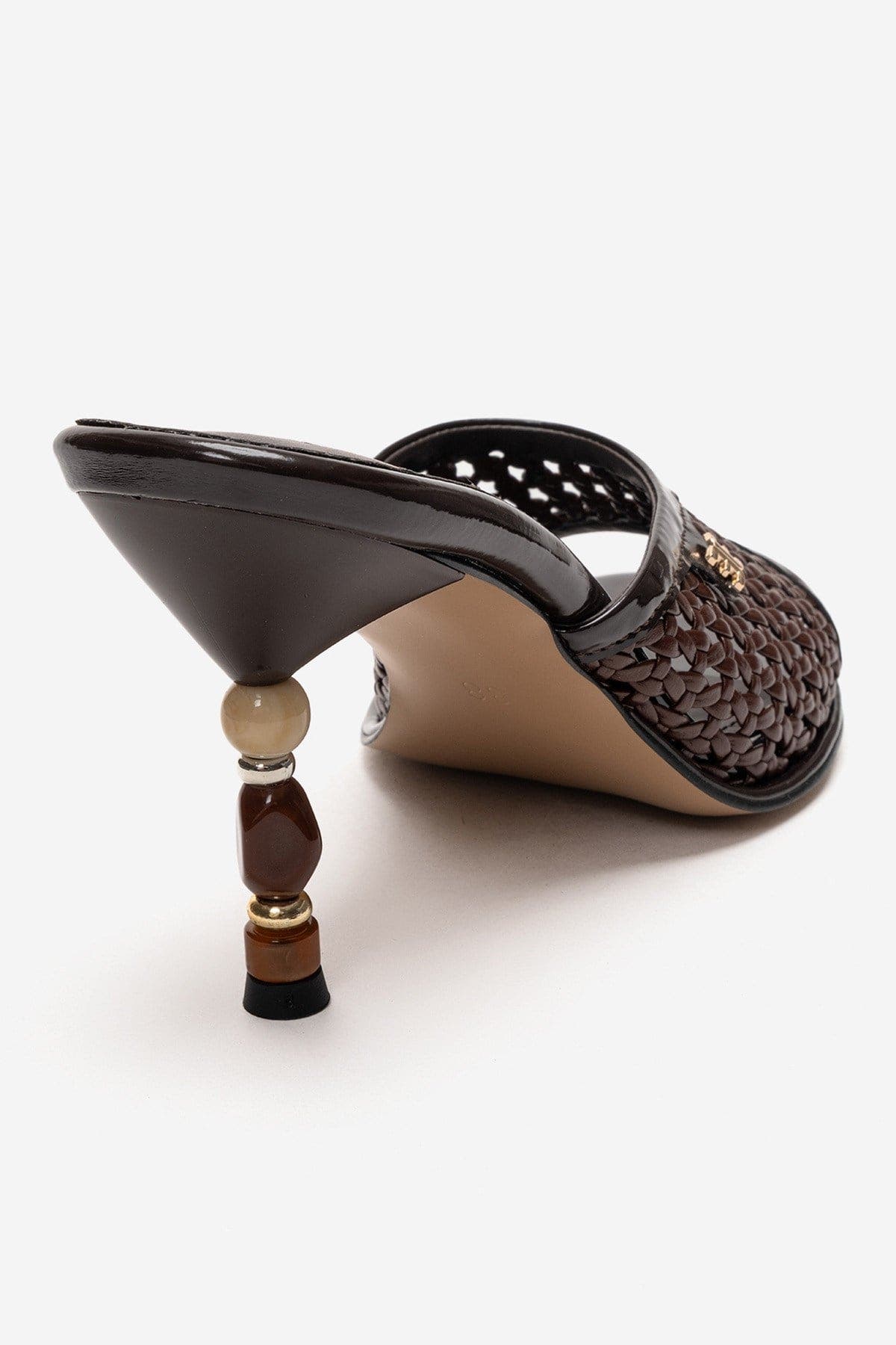 Selvian Woven Stiletto Sandal, Alternate, color, Brown