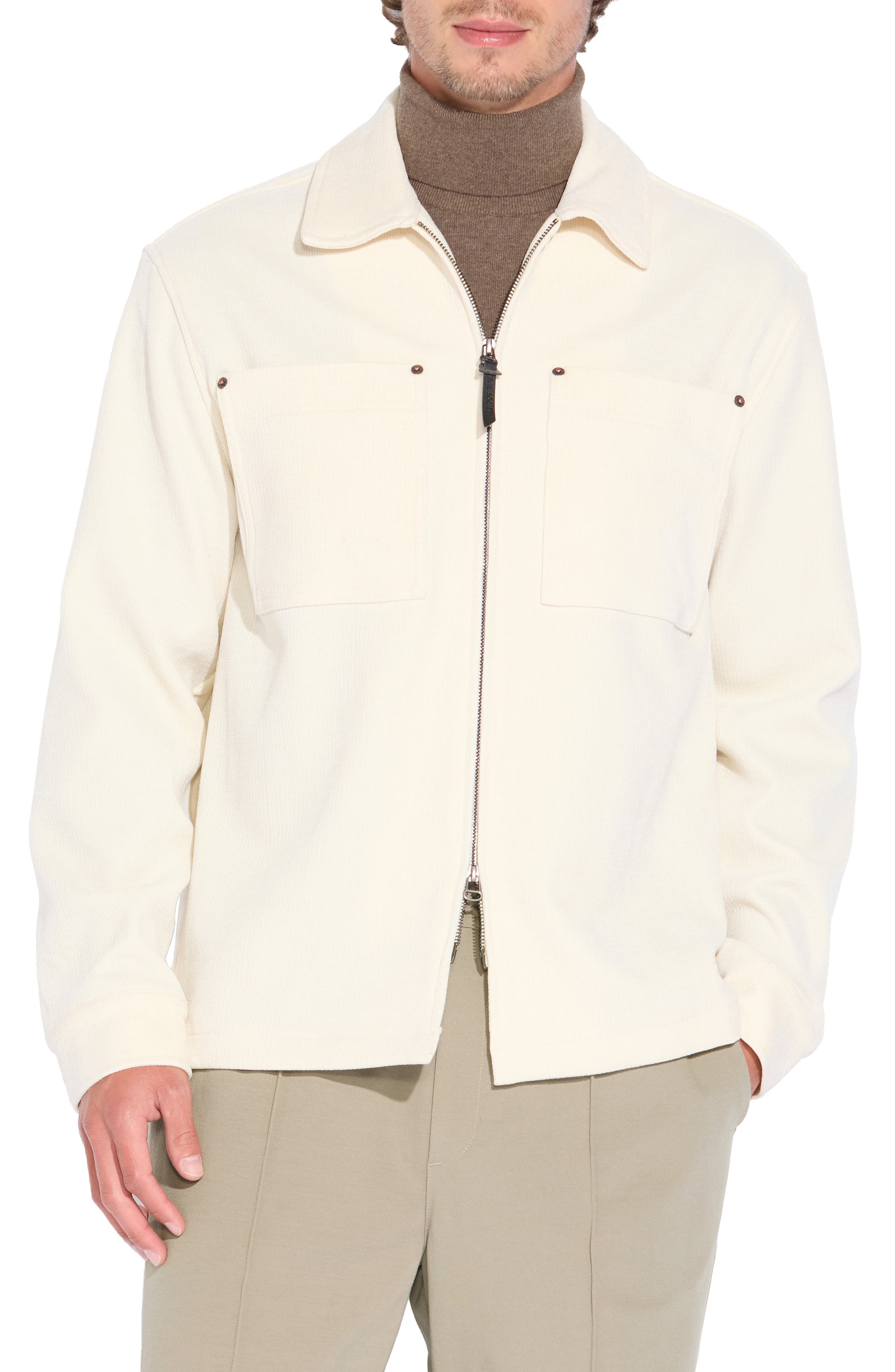Relaxed Corduroy Zip Shirt Jacket