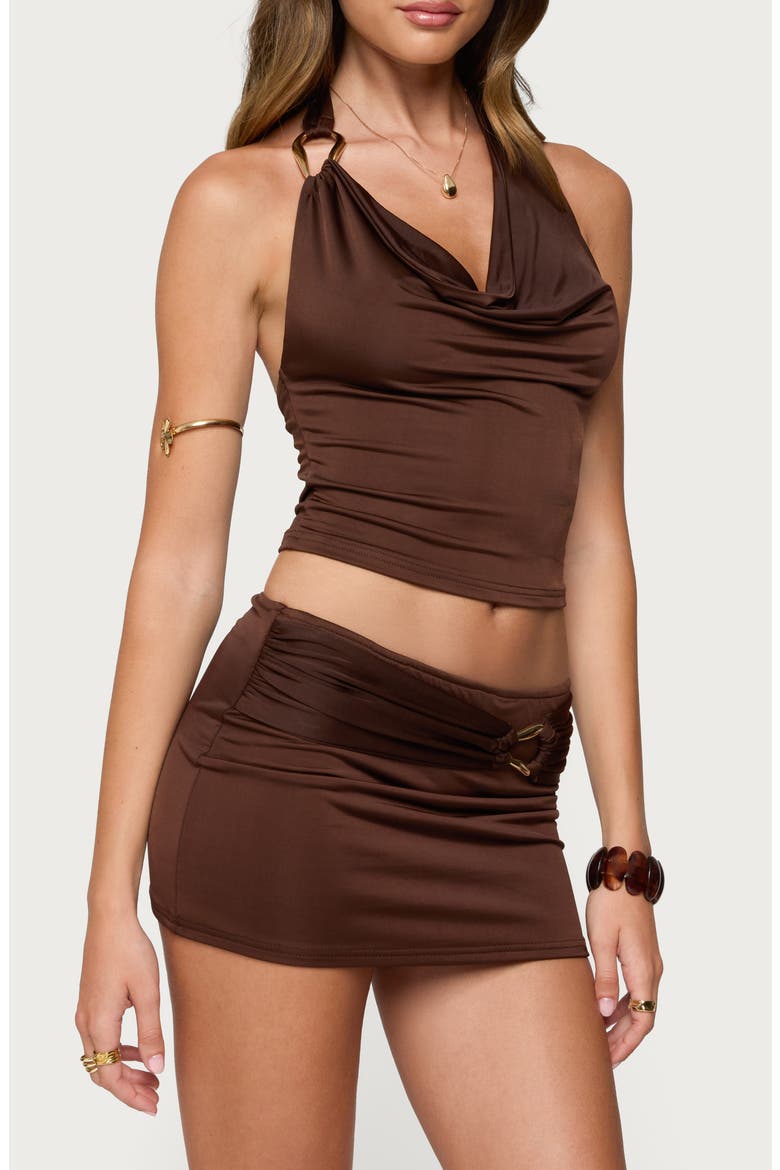 Isaiah Ring Cowl Neck Top, Alternate, color, DARK-BROWN