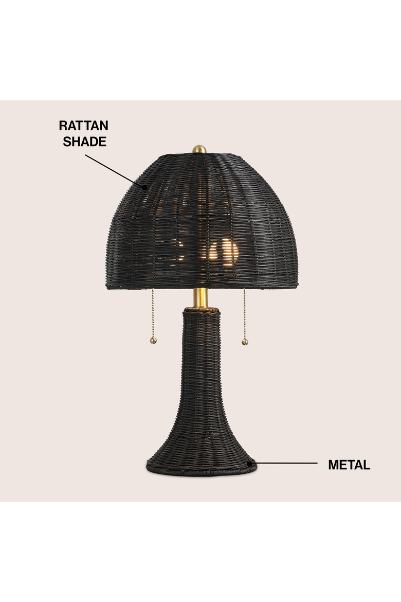 Joanie Bohemian Rustic Iron LED Table Lamp, Alternate, color, Black/Brass Gold
