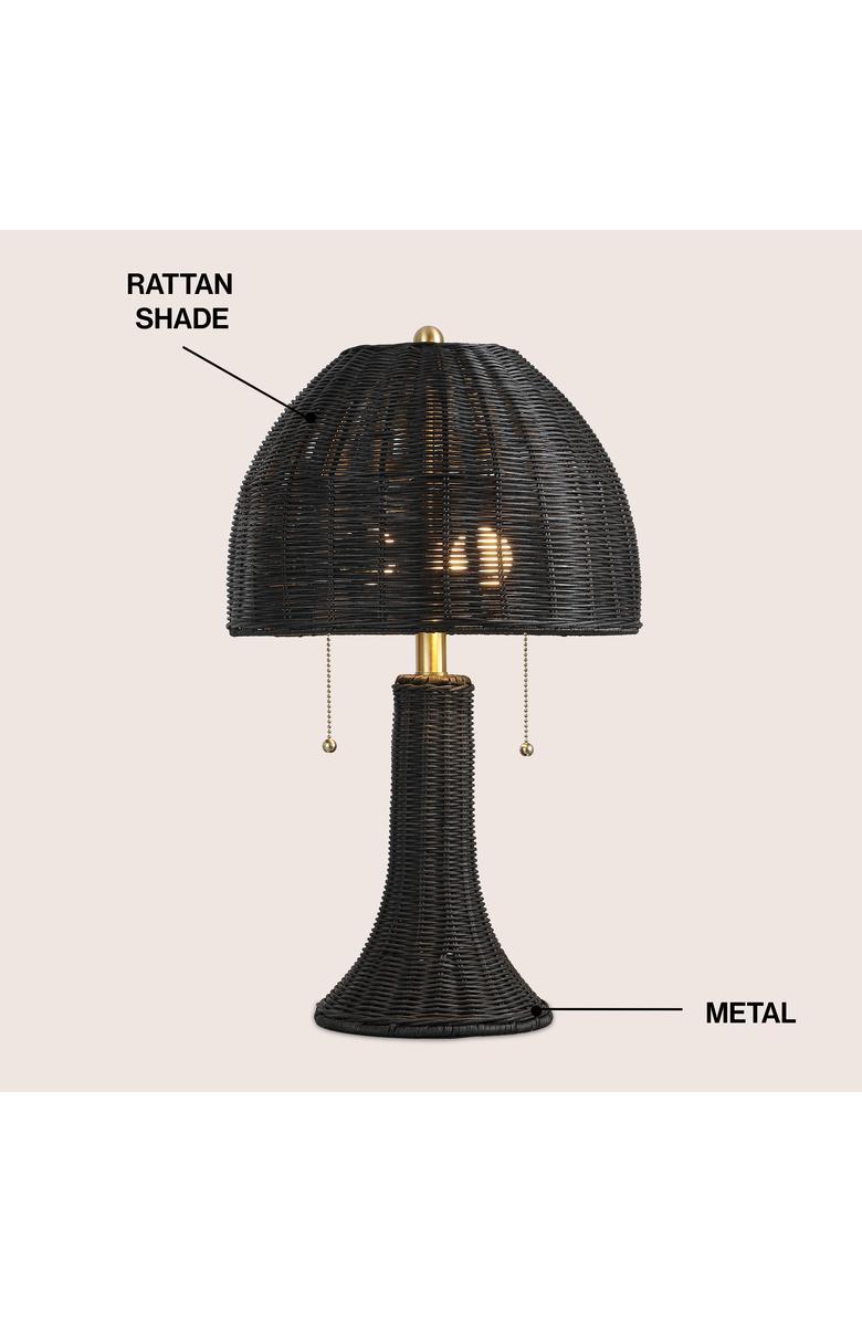 JONATHAN Y Joanie Bohemian Rustic Iron LED Table Lamp, Alternate, color, Black/Brass Gold