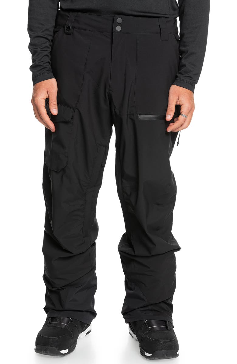 Quiksilver Utility Waterproof Snow Ski Pants, Main, color, Black