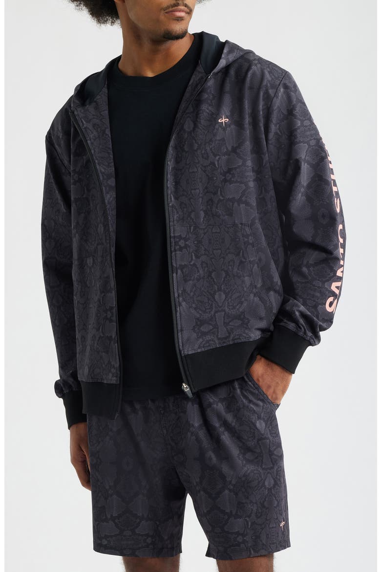 Verona Tech Snakeskin Print Zip-Up Jacket, Main, color, SNAKESKIN