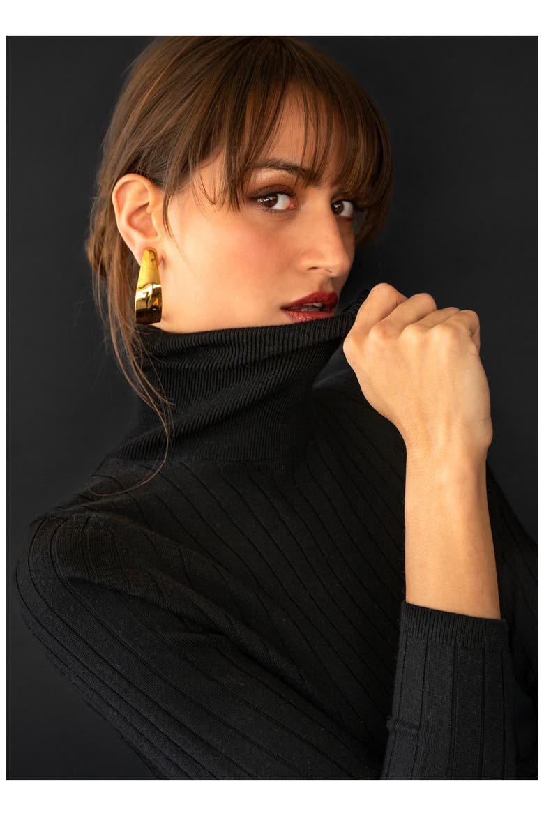 Petal Hoop Earrings, Alternate, color, 14K GOLD