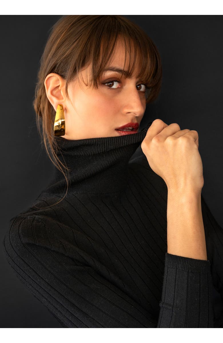 CHRISTINA CARUSO Petal Hoop Earrings, Alternate, color, 14K Gold