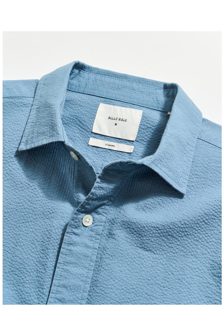 Cedar Seersucker Button-Up Shirt, Alternate, color, STEEL BLUE