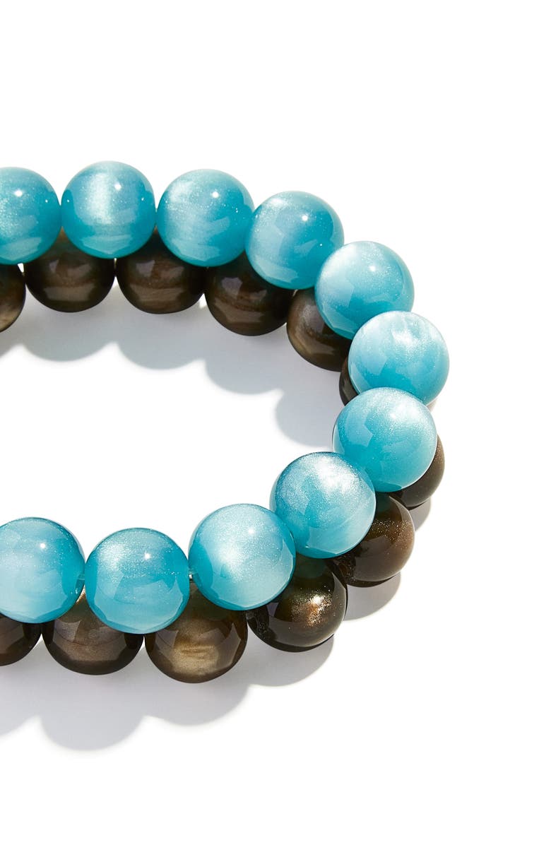 BaubleBar Jane Set of 2 Beaded Bracelets, Alternate, color, Blue Multi