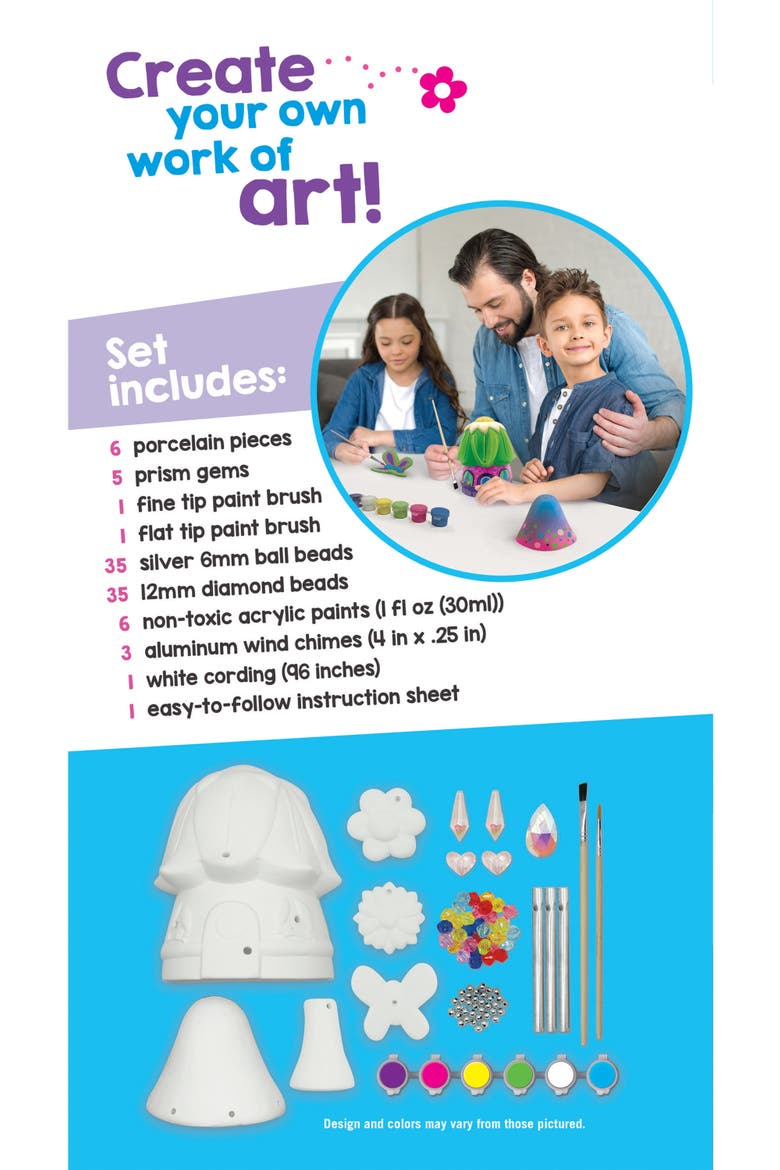 Porcelain Fairy Wind Chime Paint Set, Alternate, color, Multicolor
