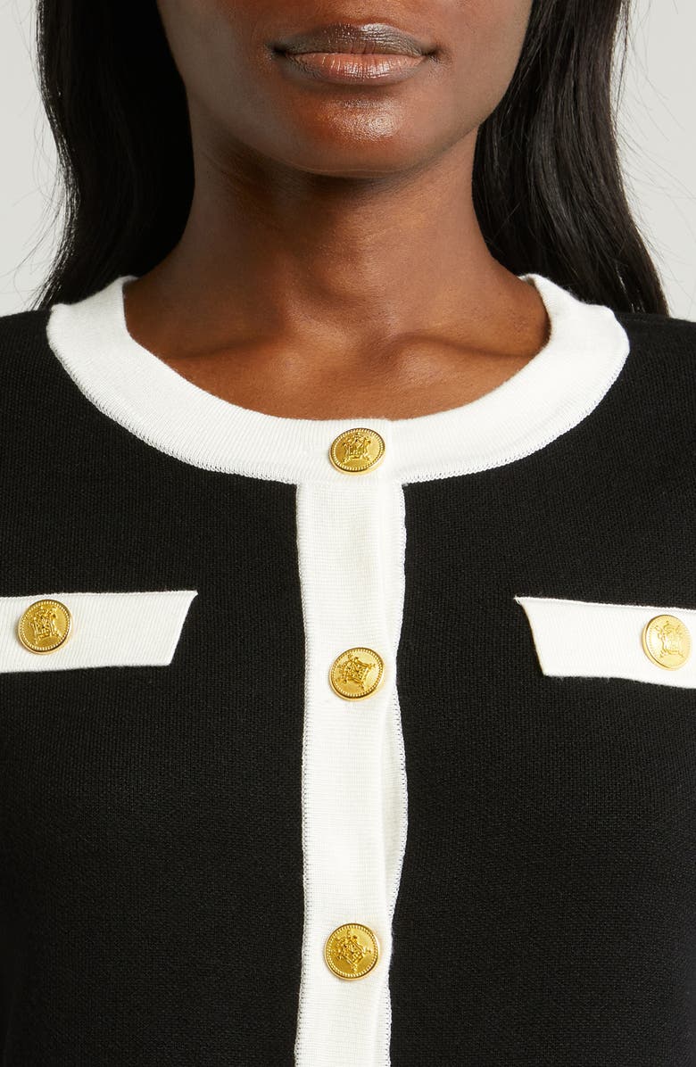 Tahari ASL Short Sleeve Sweater Jacket, Alternate, color, 