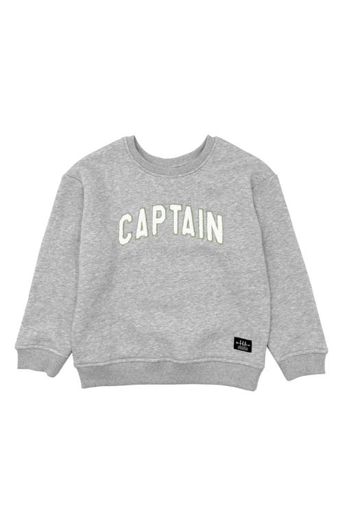 Feather 4 Arrow Kids' Ryder Captain Cotton Blend Sweatshirt in Grey 