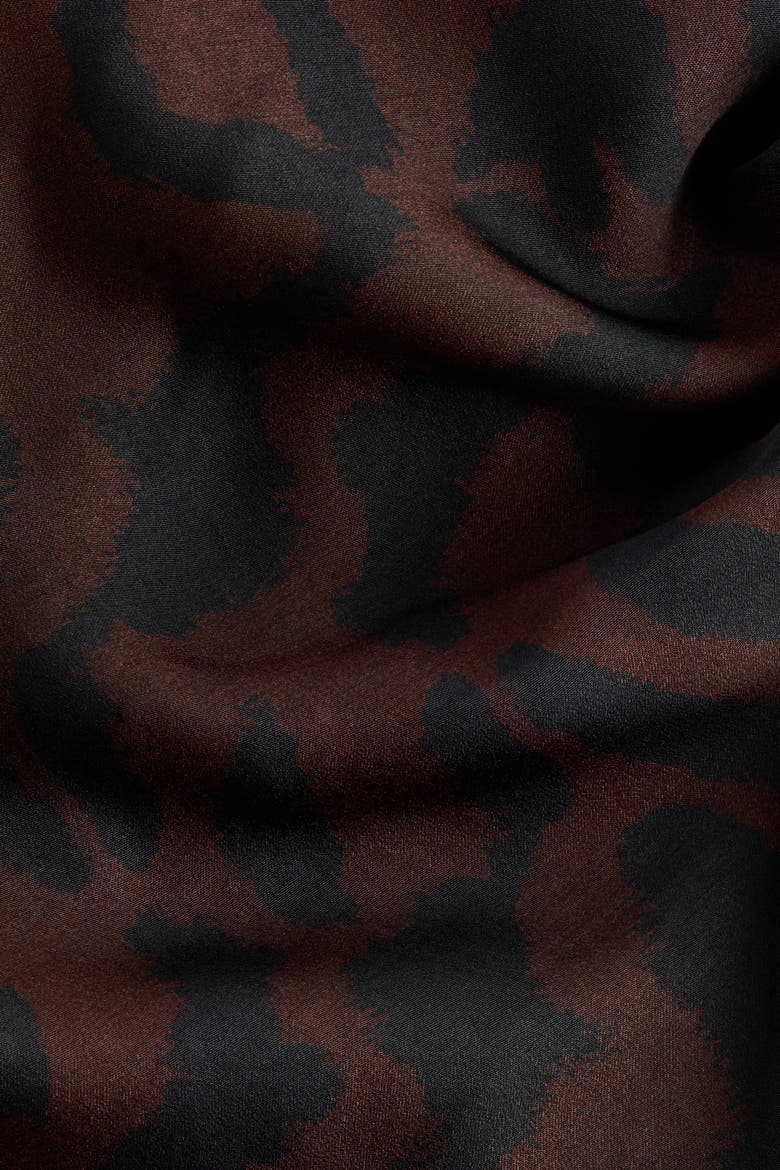 Cowl-neck Top, Alternate, color, Dark brown/zebra print