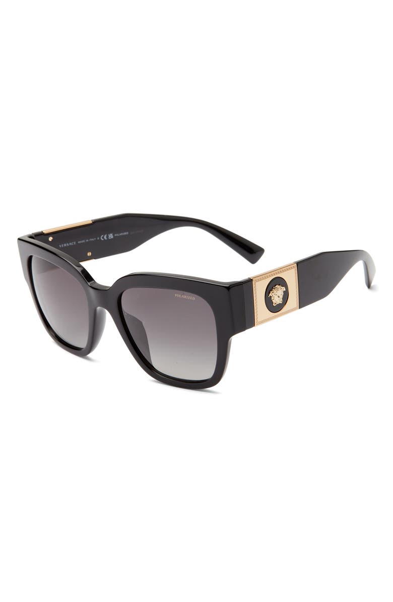 Versace 56mm Polarized Irregular Sunglasses, Alternate, color, 