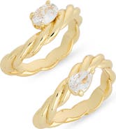 NORDSTROM RACK 2-Pack CZ Twist Ring