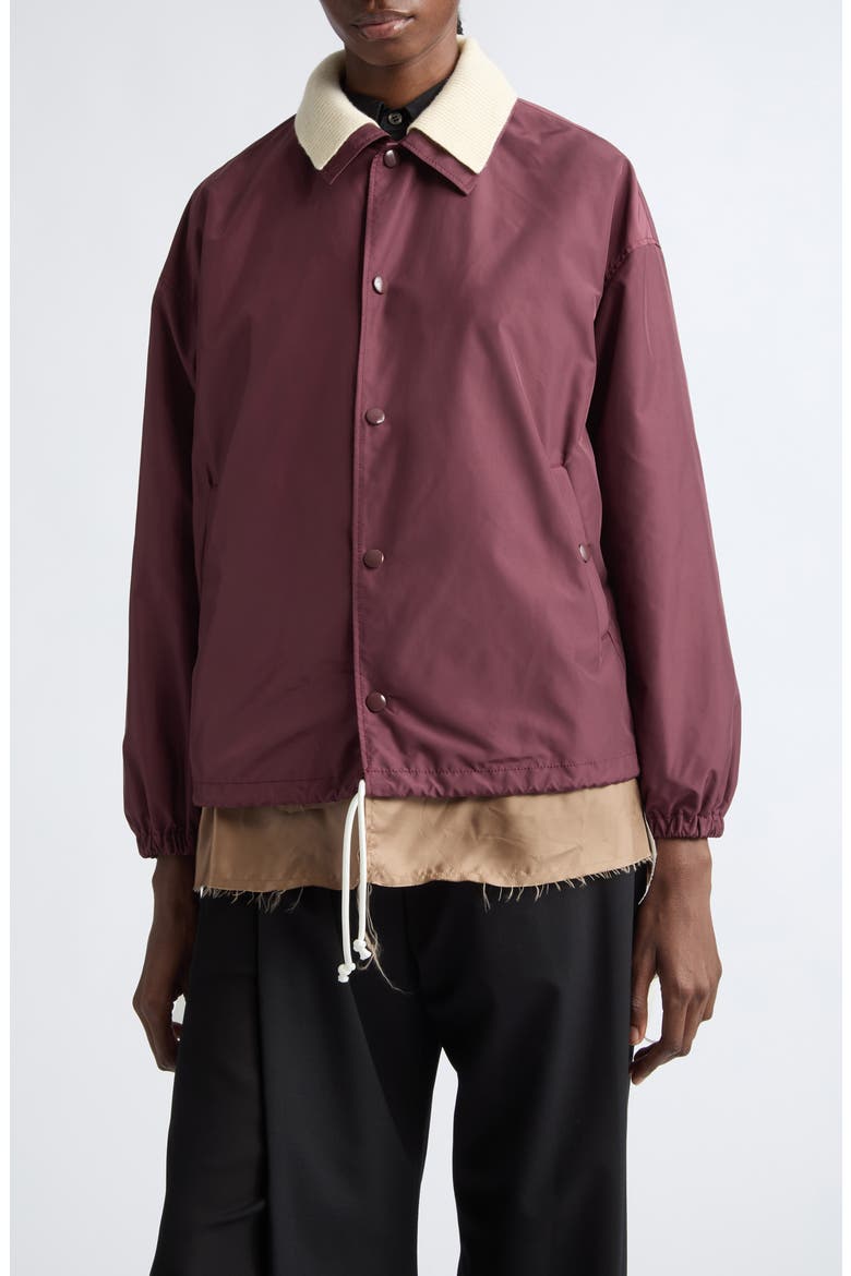 Mixed Media Jacket, Main, color, BORDEAUX