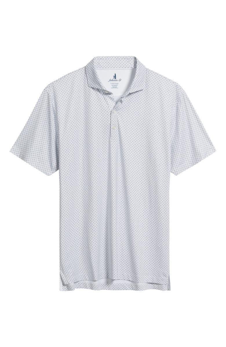 johnnie-O Ralph Geo Print Featherweight Performance Polo, Alternate, color, White