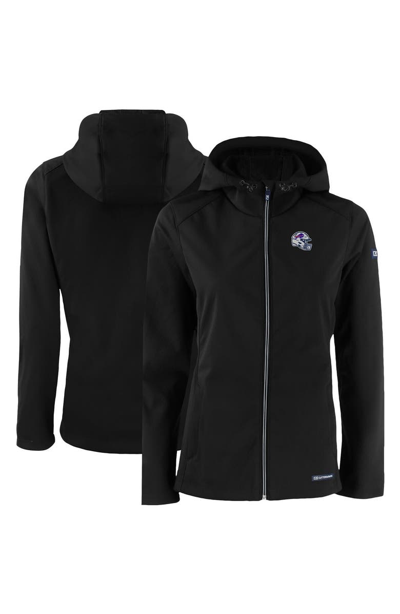 Cutter & Buck Women's Cutter & Buck Black Buffalo Bills Evoke Eco Softshell Recycled Full-Zip Hooded Jacket, Alternate, color, 