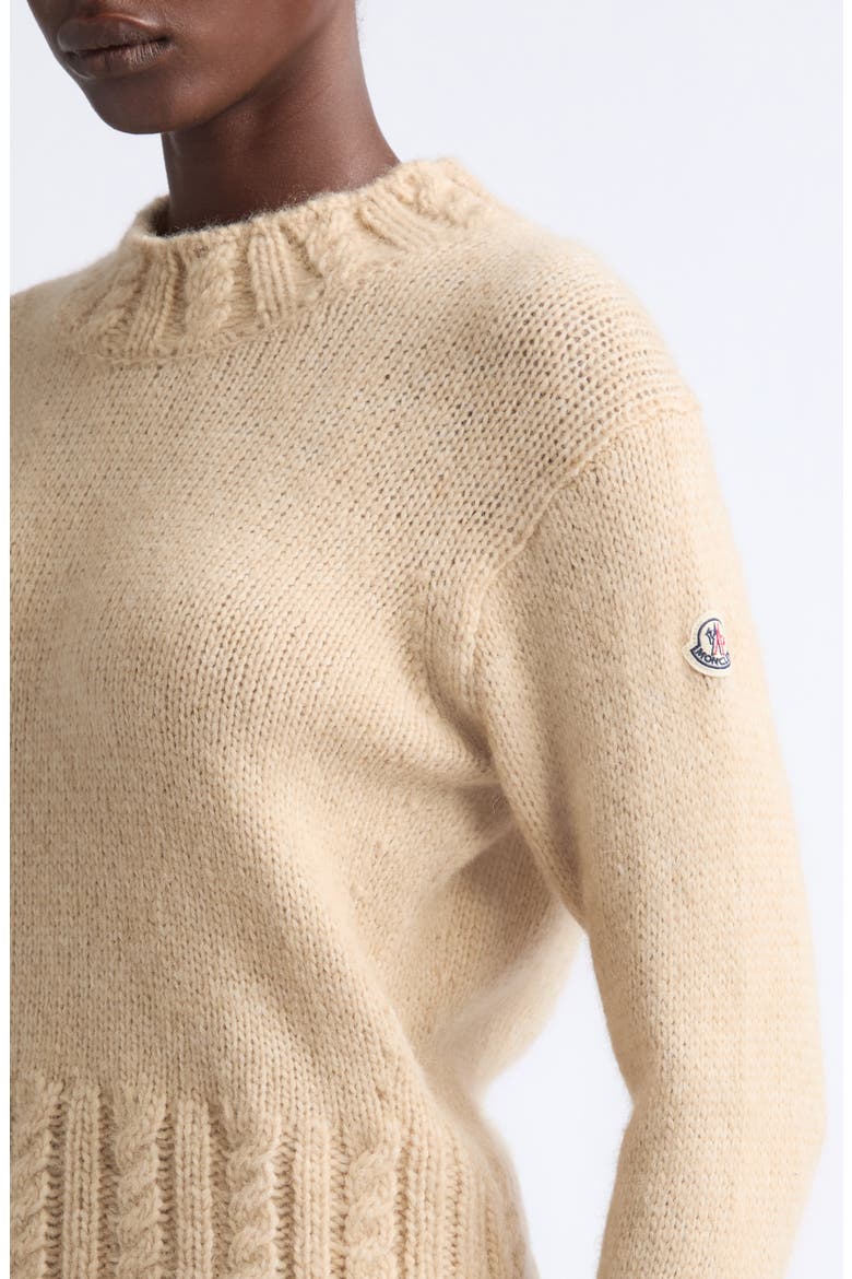 Alpaca & Wool Blend Crewneck Sweater, Alternate, color, BEIGE
