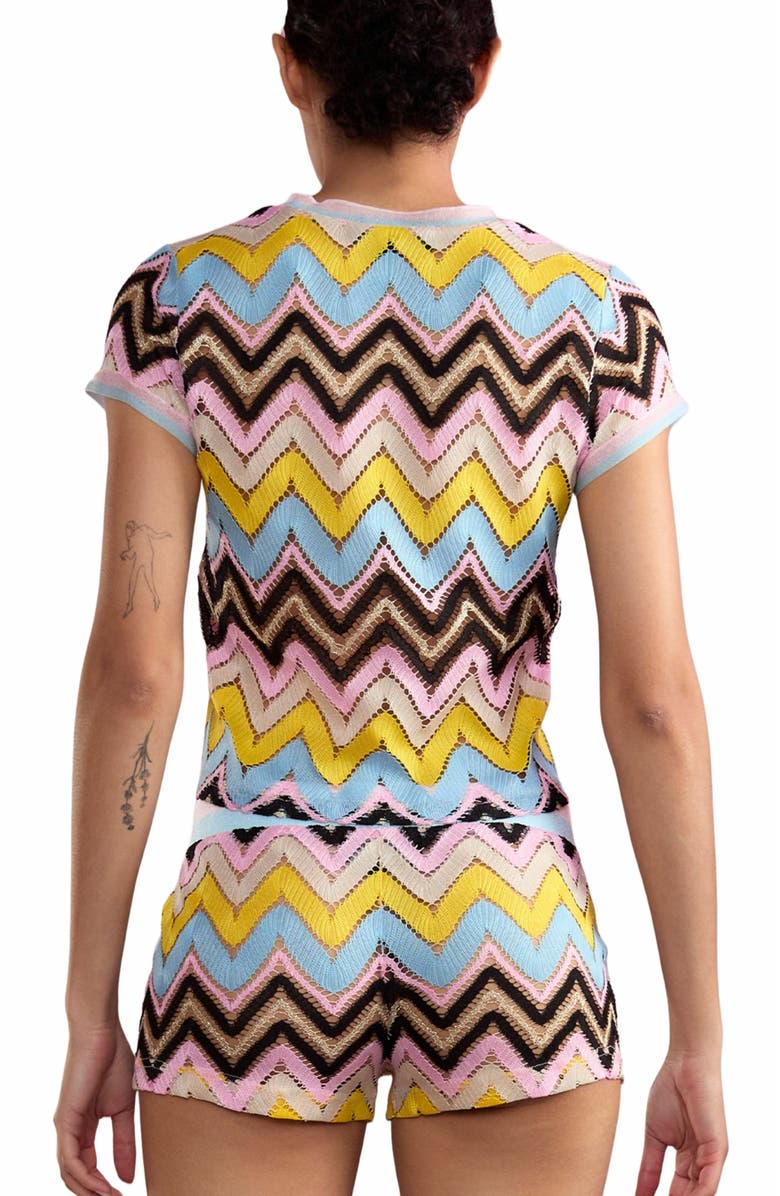 Cynthia Rowley Zigzag Knit Trunks, Alternate, color,