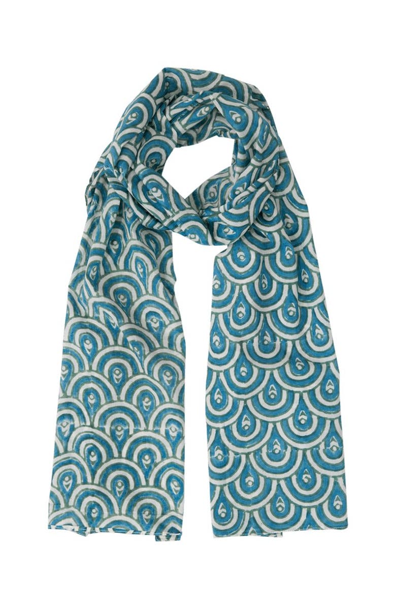 Passion Lilie Peacock Teal Scarf, Alternate, color, Peacock Teal Scarf