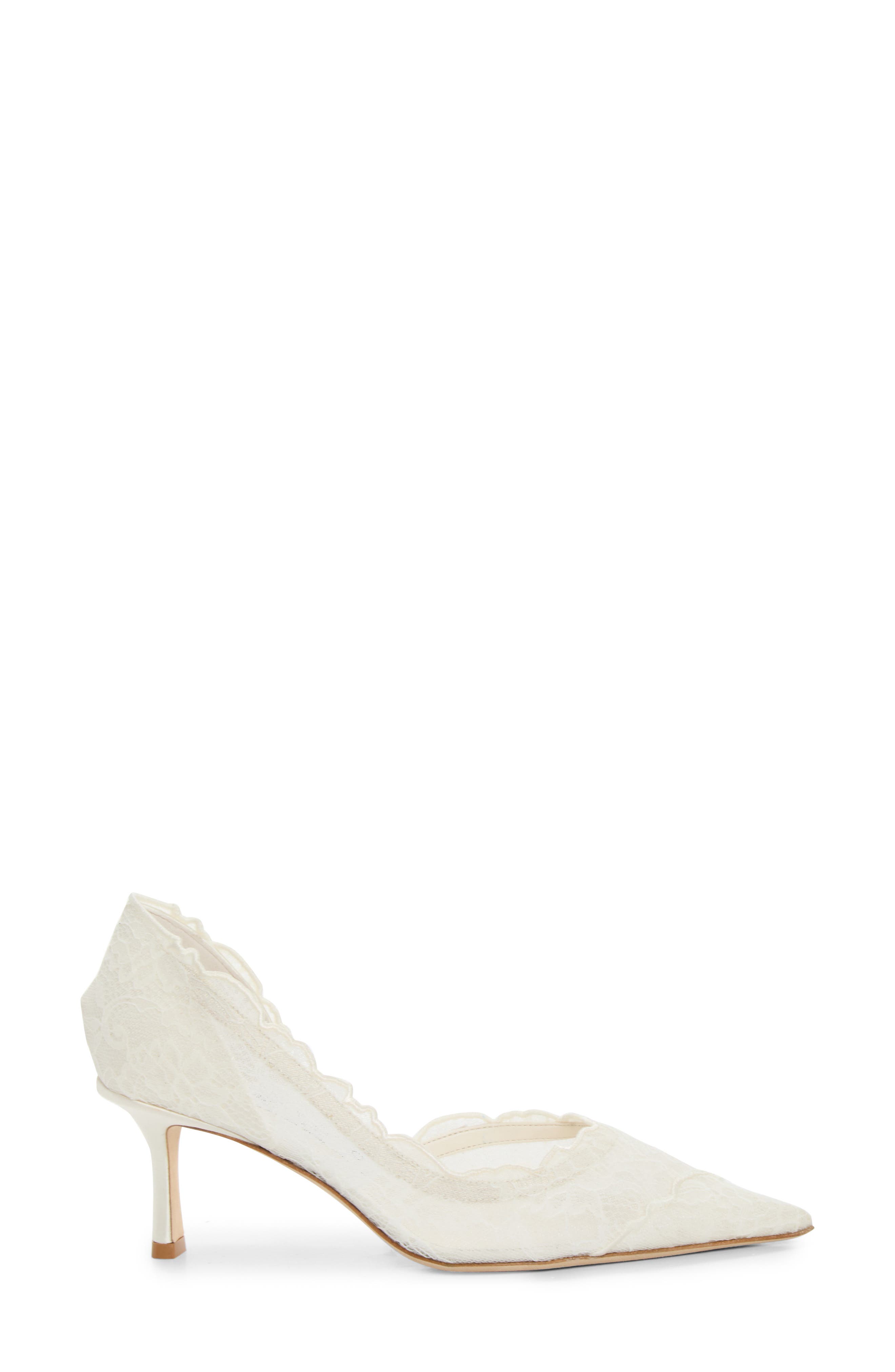Faiz Lace Pointed Toe d'Orsay Pump, Alternate, color, IVORY/ IVORY