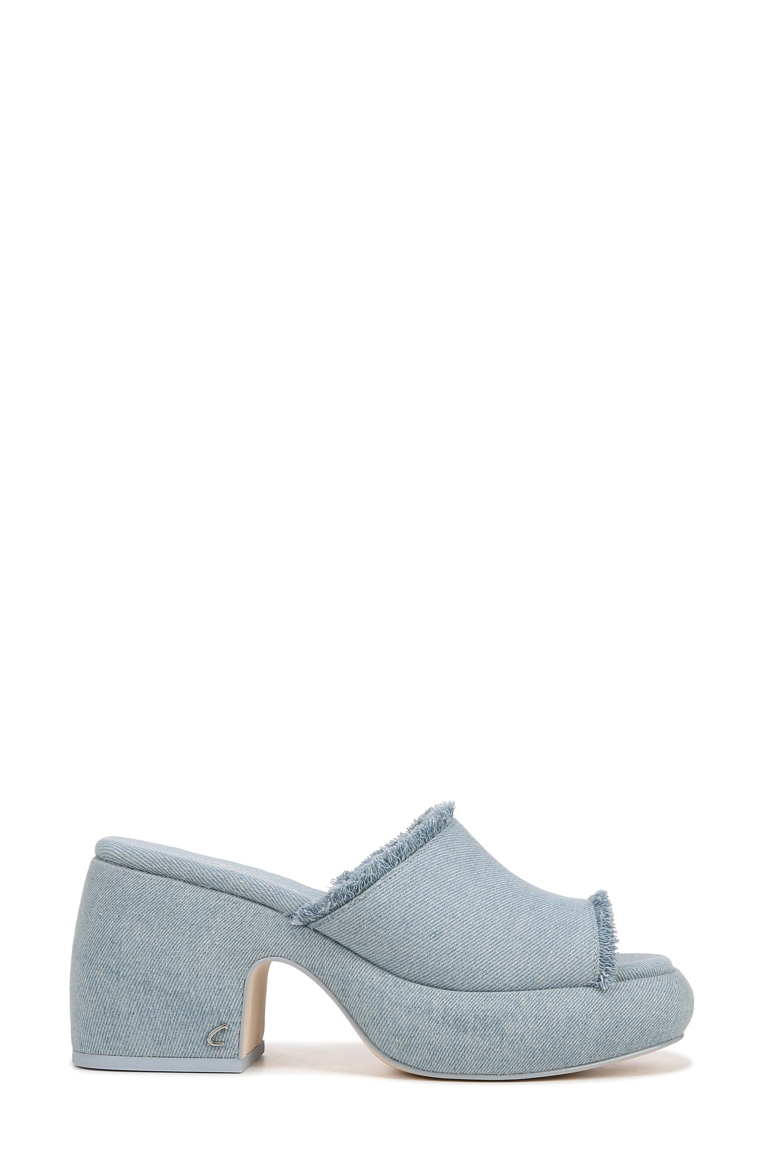 Isla Fringe Platform Sandal, Alternate, color, WASHED GLACIAL BLUE