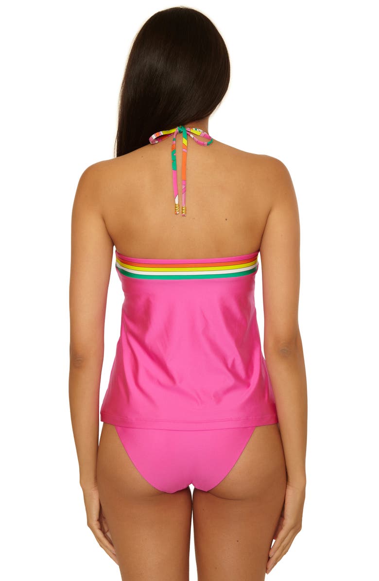 Trina Turk Elara Reversible High-Neck Tankini Top, Alternate, color, Multi