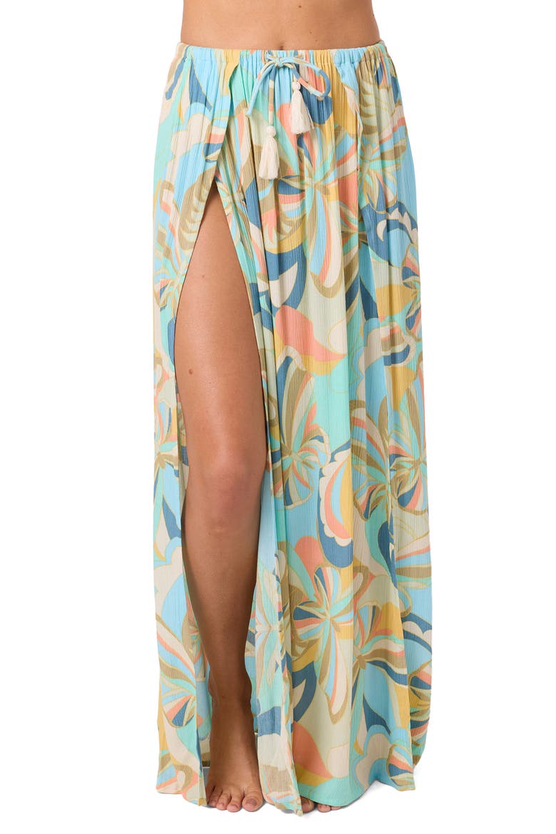 Brooke Print Cover-Up Skirt, Main, color, LIGHT BLUE MULTI COLORED
