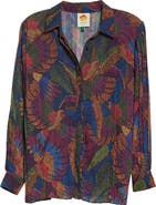 FARM Rio Dotted Macaws Pleated Button-Up Shirt