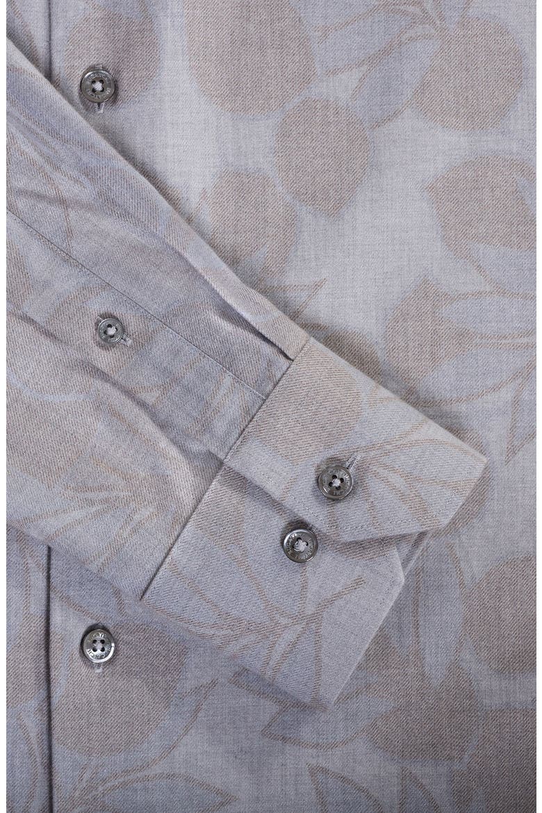 Axel Trim Fit Floral Cotton Button-Up Shirt, Alternate, color, PLATINUM