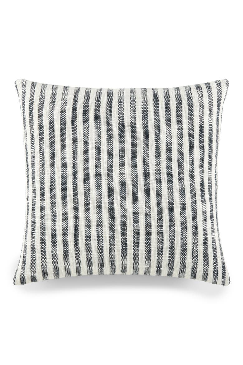Yarn-Dyed Stripe Cotton Throw Pillow, Main, color, LIGHT BLUE