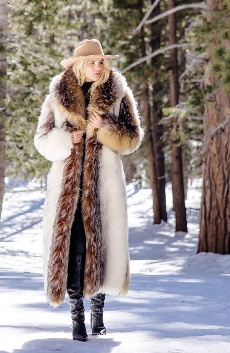 DONNA SALYERS FABULOUS FURS Longline Faux Fur Coat, Alternate, color, 