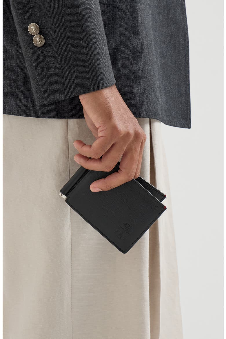 Leather money clip wallet, Alternate, color, Black