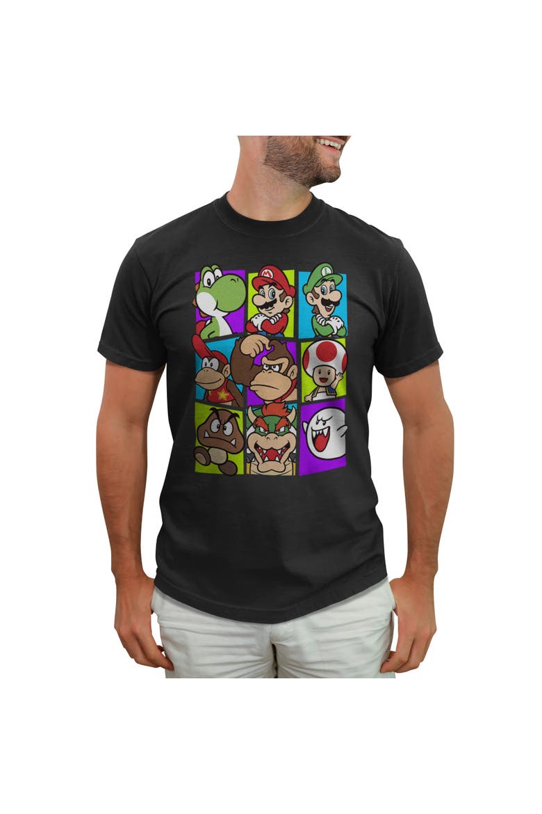 Men's Nintendo Mario Cast  Graphic T-Shirt, Main, color, Black