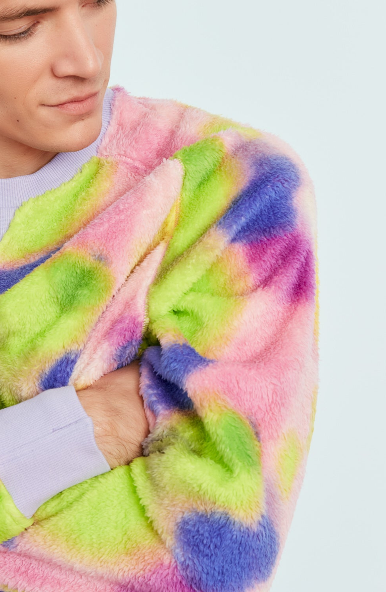 Jambys Floof Crew Crewneck, Alternate, color, Neon Blur